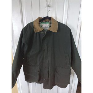 Vintage Himalayas Mens SZ M Waxed Canvas & Corduroy Full Zip Lined Jacket Green